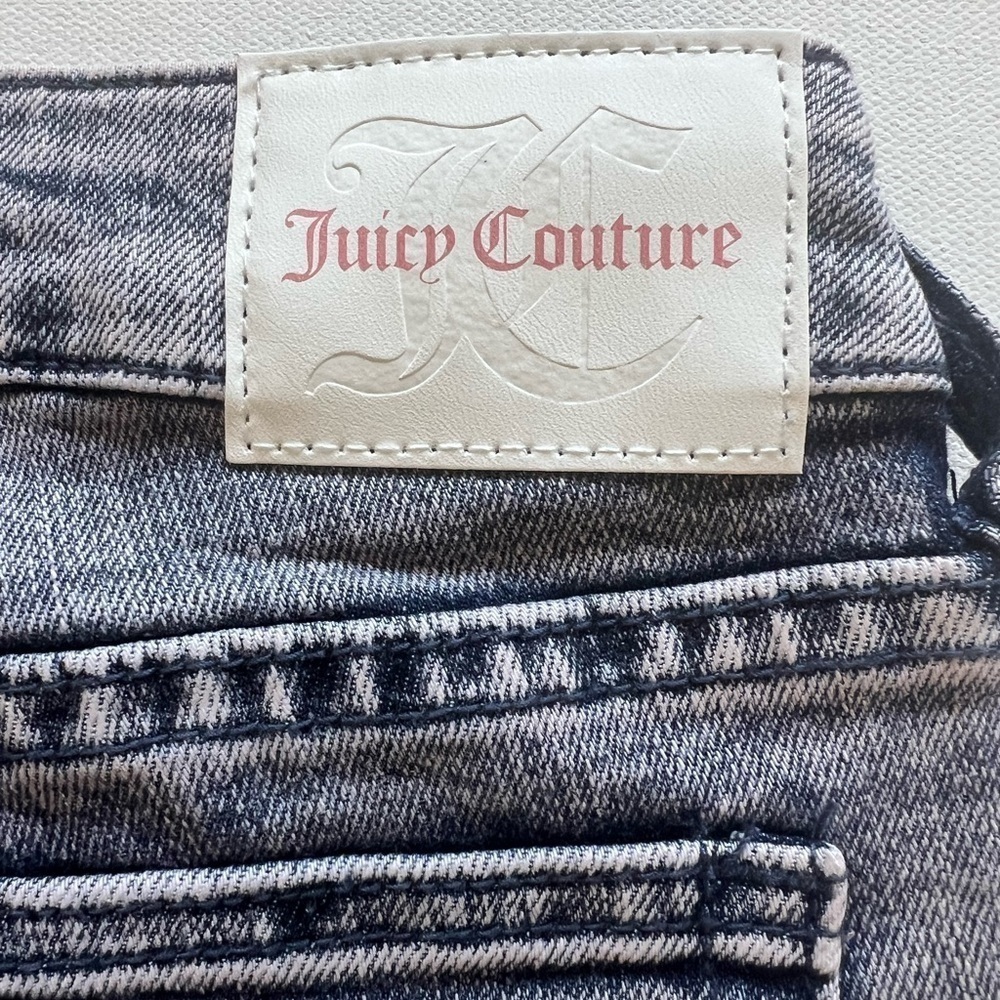 Juicy Couture Kids Mid Rise Straight Jean Girls Size‎ 7 Pink Tint Denim Stretch - Picture 10 of 10